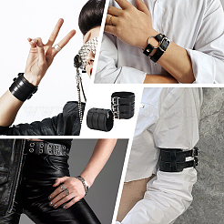 Adjustable Cowhide Cuff Cord Bracelet&nbsp;BJEW-WH0020-62P-02