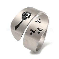 Dandelion 304 Stainless Steel Enamel Open Cuff Rings&nbsp;RJEW-S415-06P