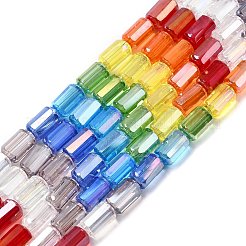 Electroplate Transparent Gradient Color Glass Beads Strands&nbsp;GLAA-F131-02