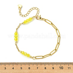 Electroplated Glass Rondelle Beads Link Bracelets&nbsp;BJEW-JB13677