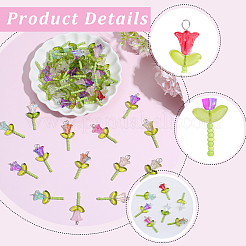 60Pcs Glass Pendants&nbsp;PALLOY-BM00032