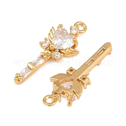 Brass Micro Pave Cubic Zirconia Pendants&nbsp;CU-CBA7392-08G-01