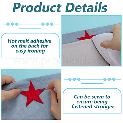 1Box Star Computerized Embroidery Polyester Cloth Iron on/Sew on Patches&nbsp;AJEW-FG0004-97