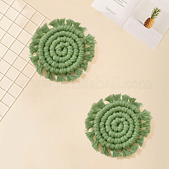 Bohemia Handmade Woven Cotton Coaster&nbsp;AJEW-WH20020-294E