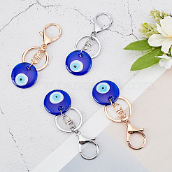 4Pcs 2 Colors Handmade Lampwork Evil Eye Keychain&nbsp;KEYC-NB0001-17