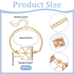 5Pcs Brass Braided Macrame Pouch Empty Stone Holder Bracelet Making&nbsp;BJEW-UN0001-65G