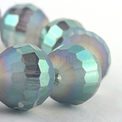 Faceted Round Electroplate Glass Bead Strands&nbsp;EGLA-S130-10mm-04