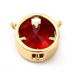 Rack Plating Brass Pave Cubic Zirconia Connector Charms&nbsp;KK-E072-30G
