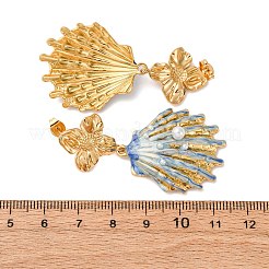 304 Stainless Steel Shell Shape Dangle Stud Earrings&nbsp;EJEW-C149-01G