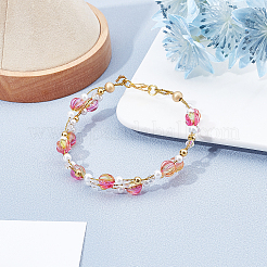 Two Tone Transparent Spray Painted Acrylic Corrugated Beads&nbsp;ACRP-FH0001-01