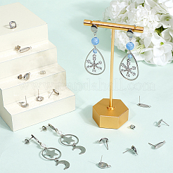 60Pcs 3 Styles 304 Stainless Steel Stud Earring Findings&nbsp;STAS-SP0001-58