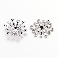 Platinum Iron Flower Bead Caps&nbsp;X-IFIN-D001-P