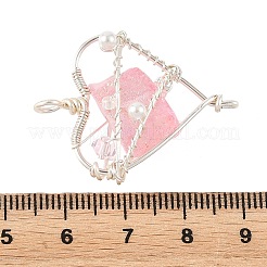 Electroplated Natural Quartz Copper Wire Wrapped Pendants&nbsp;PALLOY-TA00429-03