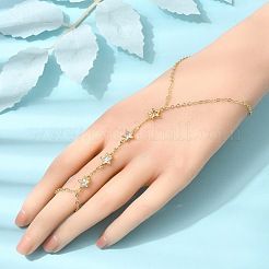 Brass Micro Pave Cubic Zirconia Mittens Bracelets&nbsp;BJEW-C156-01G-05
