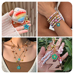 54Pcs 9 Styles Alloy Enamel Pendants&nbsp;ENAM-TA0004-03