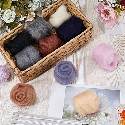 50G 10 Colors Needle Felting Wool Roving&nbsp;DIY-CP0013-77A
