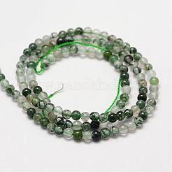 Natural Moss Agate Beads Strands&nbsp;G-N0184-07-2mm