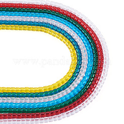 14 Strands 7 Colors Transparent Glass Beads Strands&nbsp;GLAA-TA0004-22