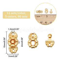 80 Sets 5 Colors Flower Alloy Snap Lock Clasps&nbsp;FIND-NB0004-03