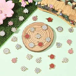 30Pcs 6 Styles Alloy Enamel Pendants&nbsp;ENAM-YW0009-11