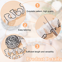 Polyester Pleated Lace Trim&nbsp;SRIB-FG0001-08