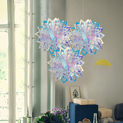 PET Snowflake Pendant Decorations&nbsp;AJEW-WH20020-014B