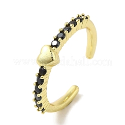 Rack Plating Brass Micro Pave Cubic Zirconia Cuff Rings&nbsp;RJEW-H228-07M