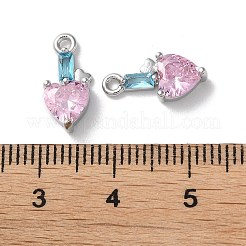 Brass Micro Pave Cubic Zirconia Charms&nbsp;KK-F872-22P