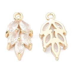 Brass Clear Cubic Zirconia Pendants&nbsp;ZIRC-O042-03G