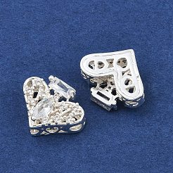 Brass Pave Cubic Zirconia Multi-strand Links&nbsp;ZIRC-F145-09S-01