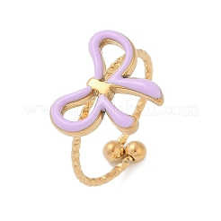 304 Stainless Steel Enamel Cuff Rings&nbsp;RJEW-D306-18G