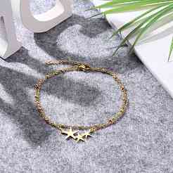 Ion Plating(IP) 304 Stainless Steel Multi-strand Anklets&nbsp;AJEW-AN00332-02