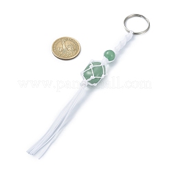 Nylon Threads Wrap Natural Gemstone Macrame Pouch Keychains&nbsp;KEYC-JKC00560