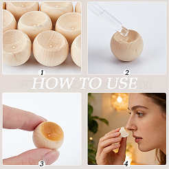 10Pcs Half Round Wooden Aromatherapy Diffuser&nbsp;AJEW-GF0015-18B