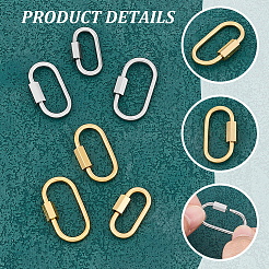6Pcs 6 Colors 304 Stainless Steel Screw Carabiner Lock Charms&nbsp;FIND-UN0003-49