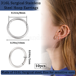 10Pcs 316L Stainless Steel Sleeper Earrings&nbsp;EJEW-BBC0001-56A