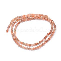 Natural Sunstone Beads Strands&nbsp;G-E411-13A-3mm