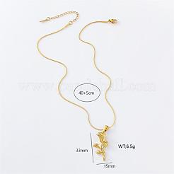 3Pcs Stainless Steel Rose Flower Pendant Necklaces for Women&nbsp;XL6293