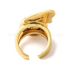 Spiral Shell Brass Open Cuff Rings&nbsp;RJEW-U009-10G
