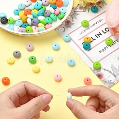 100Pcs 25 Styles Rondelle Food Grade Eco-Friendly Silicone Abacus Beads&nbsp;SIL-YW0001-36