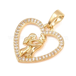 Valentine's Day Brass Micro Pave Cubic Zirconia Pendants&nbsp;KK-H273-46G-01