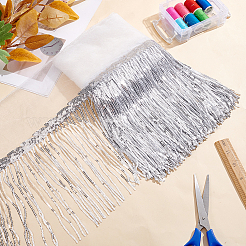 PVC Sequin/Paillette Tassel Fringe Polyester Ribbon&nbsp;DIY-WH0308-297A