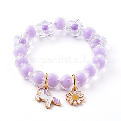 Transparent Acrylic Stretch Charm Bracelets for Kids&nbsp;BJEW-JB06167