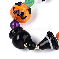 Halloween Theme Handmade Lampwork Beads Strands&nbsp;LAMP-N028-17A