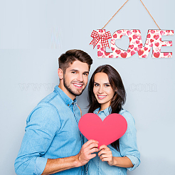 Valentine's Day Wooden Door Hanging Decorations with Hemp Rope&nbsp;AJEW-WH0314-117