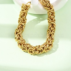 304 Stainless Steel Byzantine Chains Bracelets for Women&nbsp;BJEW-F536-13G