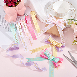 6Rolls 6 Colors Mother's Day Polyester Ribbon&nbsp;OCOR-PH0036-75A