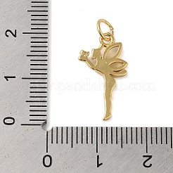 Rack Plating Brass & Clear Cubic Zirconia Pendants&nbsp;KK-S372-12G