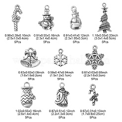 50Pcs 10 Style Tibetan Style Alloy Pendants&nbsp;TIBEP-YW0001-63