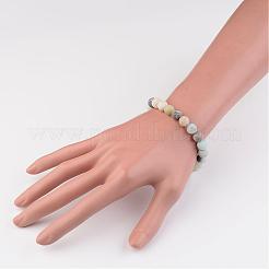 Natural Amazonite Beads Stretch Bracelets&nbsp;BJEW-JB02445-03